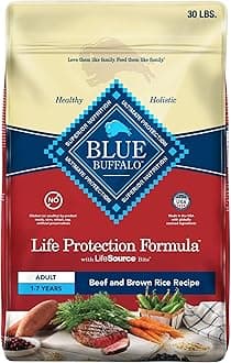 Blue Buffalo Life Protection Formula Adult Dry Dog Food, Helps Build and Maintain Strong Muscles, Made with Natural Ingredients, Beef & Brown Rice Recipe, 30-lb Bag