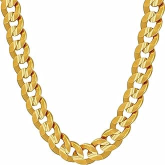 Gold Cuban Link Chain for Men - Real 24k Gold Necklace Plated - Lifetime Replacement - Durable Clasp (6mm & 9.5mm)