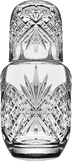 Godinger Bedside Night Carafe - Cup and Bottle to Keep Next To Your Bed for a Handy Midnight Drink, 17 Oz