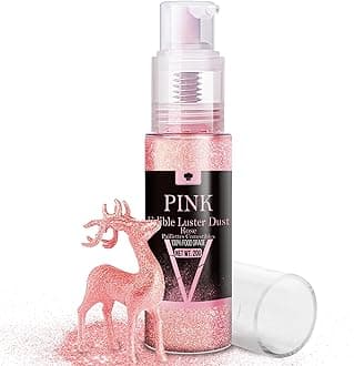 Edible Glitter Spray - 20g Luster Dust Edible Glimmer Powder for Sparkling Cocktails, Cake, Cupcakes, Wine, Beverage - Food Grade Shimmer Dust Powder for Baking, Drinks, Cookies Decoration (Pink)