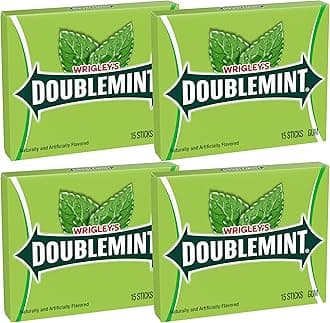 Wrigley Mint Chewing Gum, 15 Stick (Pack of 4), 60 Gum Pieces