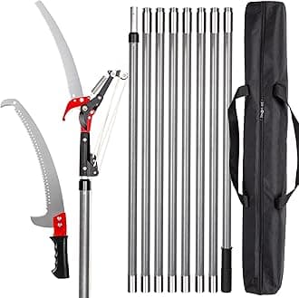 Pole Saws for Tree Trimming,7.2-27FT Extendable Tree Pruner,Manual Branch Timmer with Blade and Scissors High Branches Pruning Fiberglass Pole Pruner and Cutter Garden Tool with Storage Bag