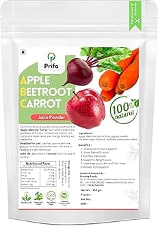 Prifo traditional goodness ABC Juice Powder - Apple Beetroot Carrot Juice Powder | Natural Drink | Instant | No White Sugar added | Chemical Free Processing - 250 Grams Pack