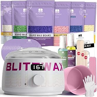BLITZWAX Brazilian and Bikini Waxing Kit for Women, Hard Wax Warmer for Face, Legs, and Body, At Home Hair Removal Kit, Beginner Friendly, Quick Heating, Frost Reverb Digital Wax Pot