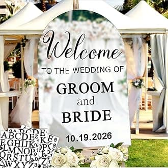 Welcome to Our Wedding Signs Decals Customized Bride and Groom Names Mirror Decals Selfie Mirror Stickers for Wedding Party Date Personalized Marriage Decor DIY Lettering Wedding Welcome Vinyl Decals