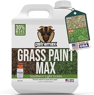 PetraMax Max Grass Paint for Lawn - Maintain Perfect Spring Green Grass, Spray for Lawn & Shrubs Green Spray, Paint Pair Petra Sprayers - Touch up Dog Spots - Non-Toxic Safe for Pets (Southern, 32 oz)