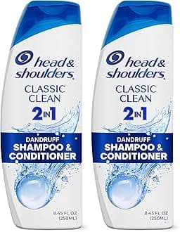 Head and Shoulders Classic Clean 2-in-1 Anti-Dandruff Shampoo + Conditioner 8.45 Fl Oz (Pack of 2)