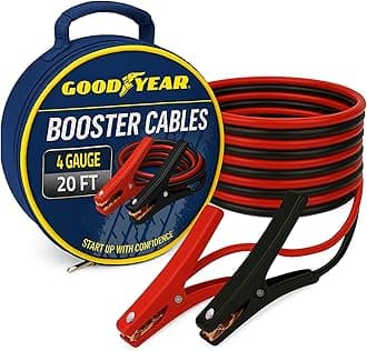 Goodyear Heavy Duty Jumper Cables for Car Battery – 4 Gauge 20 ft Booster Cables with Carrying Case for Cars, Trucks, SUVs, Emergency Roadside Kit