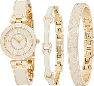 Anne Klein Women's Accented Bangle Watch and Bracelet Set, AK/3296