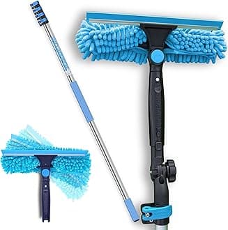 IGAD17 Feet Pole Long Handle Squeegee: Professional Window Cleaning Kit with 24ft Aluminium Extension Pole, Suitable for Window Wash at Home or Small Business.