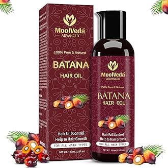 Moolveda Pure Batana Oil for Hair Growth By Dr Sebi Sourced From Honduras | Promotes Thicker, Shiny, Stronger & Healthy Hair | Pure Dr Sebi Batana Oil for Hair Growth and Hair Fall Control | 100 ml