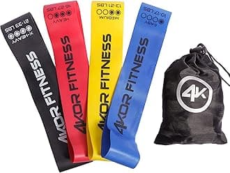 Resistance Loop Band Set by 4KOR Fitness, Perfect for Crossfit, Yoga, Physical Therapy, and Booty Building