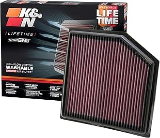 K&N Engine Air Filter: High Performance, Washable, Replacement Filter: Compatible with 2010-2019 Lexus/Toyota (GS 300, GS 350, IS 300, IS 350, RC 300, RC 350, Vellfire, Alphard, Mark X), 33-2452