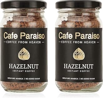 - Hazelnut Instant Premium Flavored Arabica Dark Roast Coffee - 50g Each pack of 2