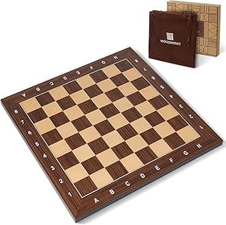 Woodronic 21" Professional Wood Chess Board, Tournament Chess Board With 2.25 Squares, Ideal Gift For Chess Players - 6 Years And Up