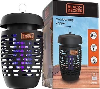BLACK + DECKER Bug Zapper- Mosquito Repellent and Mosquito Zapper- Fly Traps for Indoors & Outdoors- Gnat & Moth Traps- Bug Catcher & Killer 600 Sqft Coverage Fly Trap for Insects