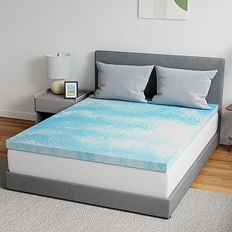 Memory Foam Mattress Topper Queen - 2 Inch Cooling Gel Infused Memory Foam | Slow-Rebound Pressure Relief | CertiPUR Certified | Comfort for Sleeper Sofa, RV, Camper, Dorm Room