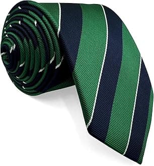 S&W SHLAX&WING Necktie for Men Striped Ties Green Yellow Blue for Business Suits