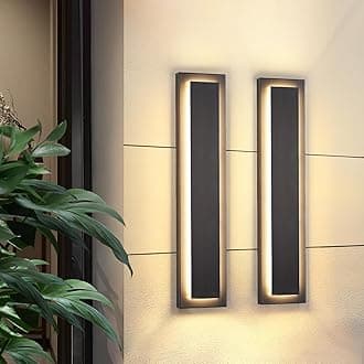 24 in Modern Long Outdoor Wall Lights Exterior Lights for House,LED Outdoor Wall Sconce Set of Two,Large Front Porch Light,Waterproof Patio Wall Light Fixture,24 W Exterior Garage Lighting