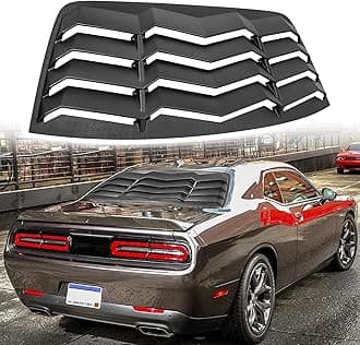 Rear Window Louver, Rear Windshield Sun Shade Cover Compatible with Dodge Challenger 2008-2022 2023 in GT Lambo Style, Matte Black ABS Material, Anti-Peeping and Shade
