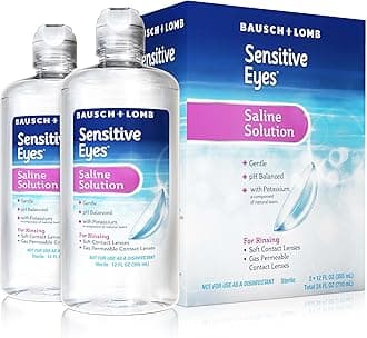 Bausch + Lomb Sensitive Eyes Saline Solution, 12 Fluid Ounce Each (Twin Pack)