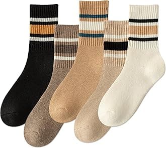 IIG 3-6 Pairs Men Dress Cotton Socks Funky Colorful Pattern Wool Crew Socks