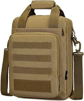 CamGo 12" Laptop Messenger Bag for Men Vertical Tactical Crossbody Shoulder Bag Small Computer Briefcase Molle Handbags