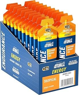 – ISOTONIC | Caffeine Free Energy Gel | Performance-Enhancing Formula | Zero Fat Zero Sugar | 23g Carbohydrates (Pack of 20 x 60g) (Tropical)