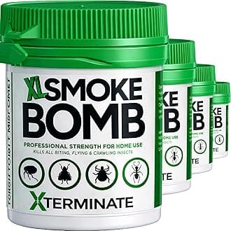 Xterminate XL 11g Smoke Bomb Fogger Killer For Fleas, Bed bug, Carpet Moths, Cluster Fly, Silverfish, Carpet Beetle Insects (HSE Approved And Tested) (4 x 11g)