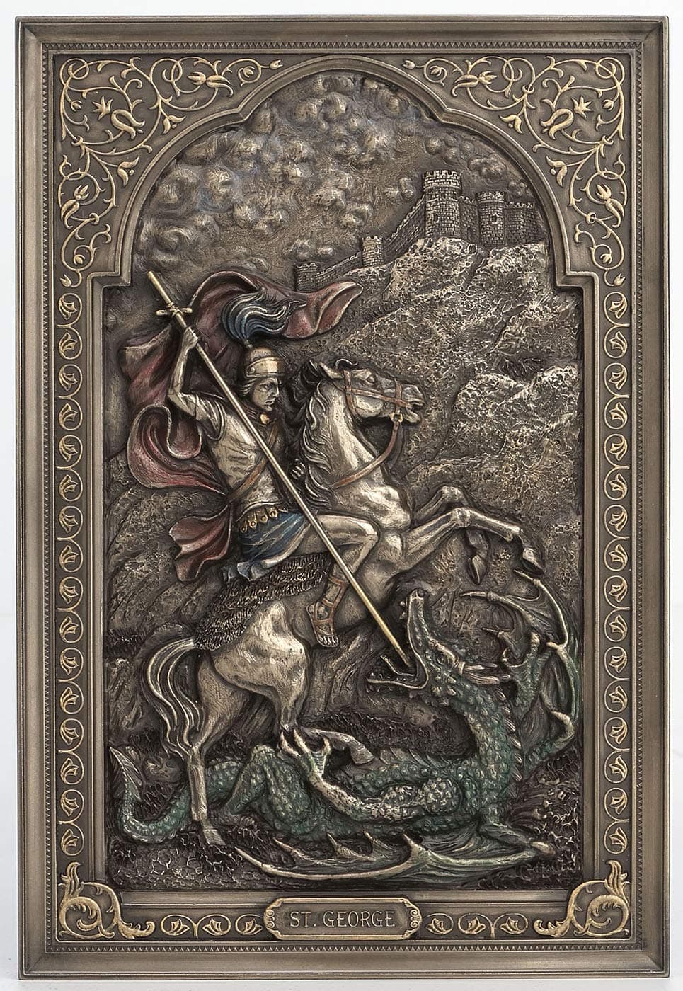 Veronese Design Saint George Dragon Slayer Wall Plaque