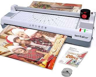 7-in-1 Thermal Laminator Machine 11X17 with 20 Letter Size Laminating Sheets,13inch Laminater for A3/A4/A6, Hot&Cold 2 Roller Lamination for Office Home School Teacher Use,Paper Cutter, Corner Rounder