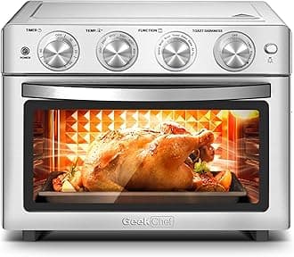 Geek Chef Air Freyer Toaster Oven Combo, 15 Quart Convection Oven Countertop, 4 Slice Toaster, with 9" Pizza, with Hot, Roast, Toast, Bake, Fry Al