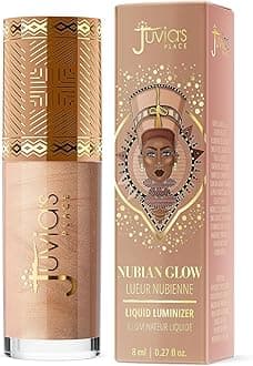 Nubian Glow Liquid Luminizer Ivory Light - Radiant Highlighter Makeup Glowy Tint Daily Dewy Luminous Beauty Creamy Bronzing Skincare Radiating Brightening Natural Shine Face & Cheeks