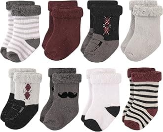 Hudson Baby Unisex Cotton Rich Newborn and Terry Socks