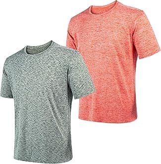 AJGAI2&5 Pack Men's Sports T Shirts,Crew Neck Breathable Quick-Dry Short Sleeve, Lightweight Gym Tee for Athletic Running Casual