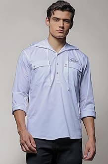 Be Active Men's Solid Slim Fit Cotton Casual Shirt with Spread Collar & Full Sleeves