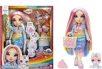 Rainbow High Fashion Doll with Slime & Pet - Amaya (Rainbow) - 28 cm Shimmer Doll with Sparkle Slime, Magical Pet and Fashion Accessories - Kids Toy - Great for Ages 4-12 Years