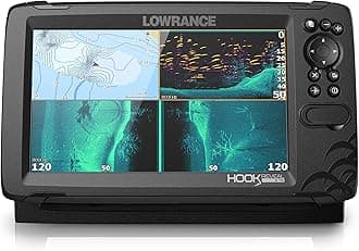 LowranceHook Reveal 9 Fish Finder 9 Inch Screen with Transducer and C-MAP Preloaded Map Options