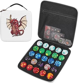 MADCAT Organizer Case Compatible with Bakugan Battle Planet, BakuCores, Armored Alliance, Geogan Rising, Toy Organizer Storage Container Holder (25, white)