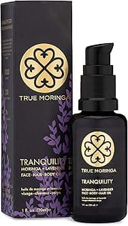 True Moringa Face Oil - 100% Pure Cold-Pressed Oil For Face, Body & Hair - Anti-aging, Reduce Wrinkles, Even Skin Tone, Minimize Age Spots, Brightening (Lavender, 30 ml)