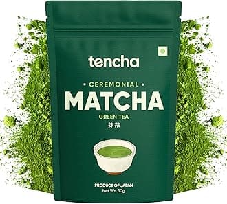Tencha Ceremonial Matcha | Japanese Matcha Green Tea Powder | Sourced from Shizouka, Japan | Vegan | No Artificial Sweeteners | 50 GM,