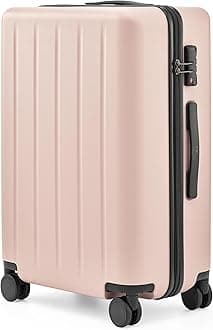 NINETYGOHardside Scratch resistant Luggage, Spinner Suitcases Airline Approved with Wheels for Travel, Lightweight Luggage with TSA Lock, Baby Pink, Checked-28", Luggage