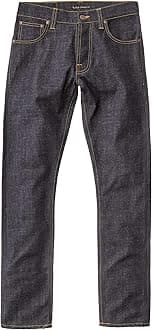 Nudie Men's Skinny Lin Dry Deep Orange Jeans