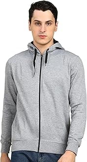 Alan Jones Clothing Men’s Solid Zipper Hooded Sweatshirt | Ribbed Hem, Lined Hood, Side Pockets, Durable Zip | Sizes S to 5XL | Multiple Colors