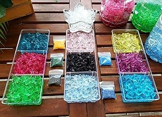 Cracked Ice - Water Absorbing/Releasing Gel Crystals - vase fillers - Reduce Watering for Plants, Flowers, Lucky Bamboo - 10 (Black Onyx)