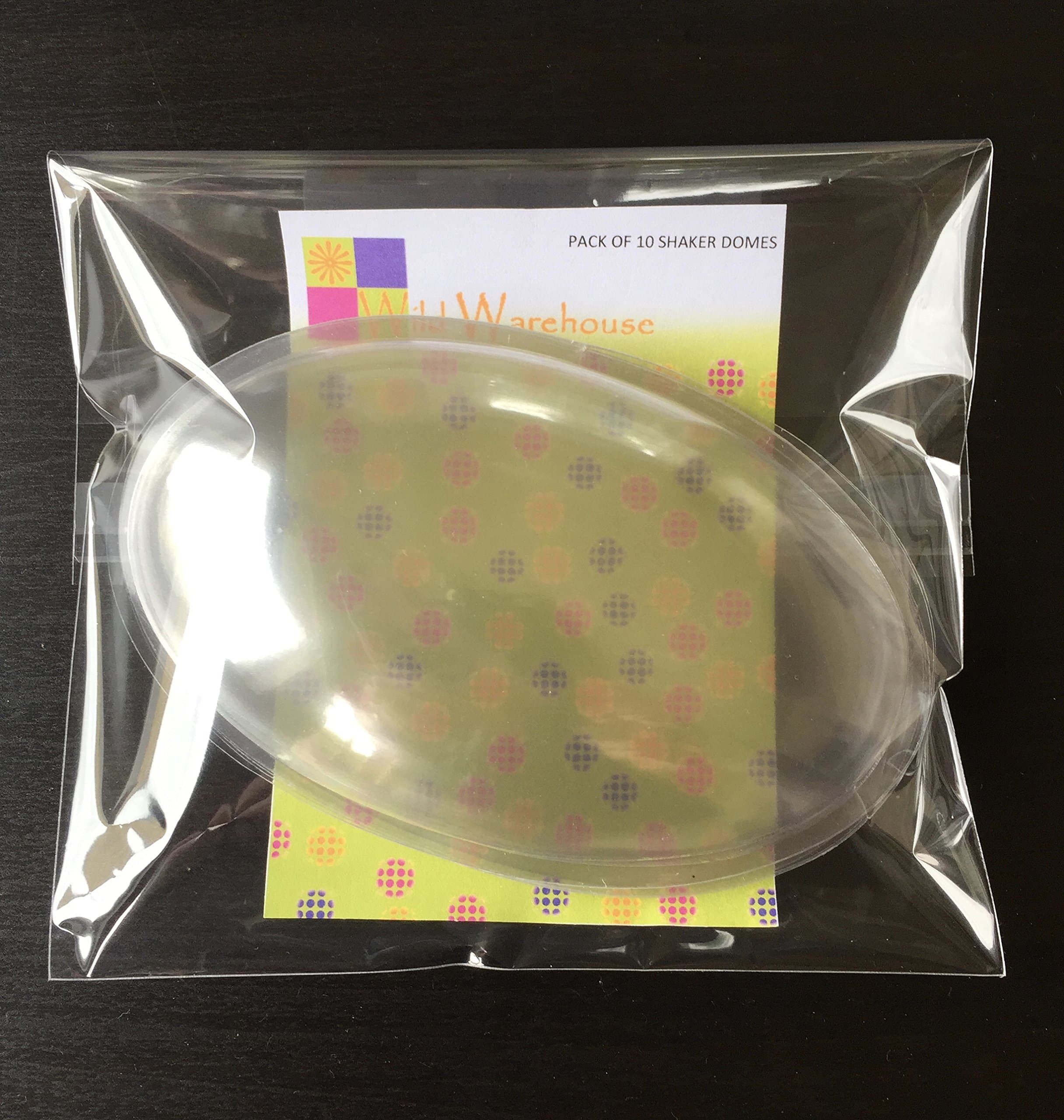 Deep Oval Transparent Plastic Domes for Shaker Cards