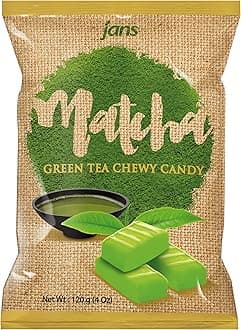 Matcha Milk Chewy Candy – Japanese Green Tea Snack | Made with Real Matcha Extract | Fat-Free, Cholesterol-Free, Non-Sticky Chewy Candy | 4 oz Bag (Pack of 1)