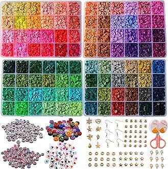 Clay Beads Charm Bracelet Making kit, 12800pcs Pcs 96 Colors 6mm Flat Spacer HEI shi Beads Kits, Crafts Gifts Set for 2026 Christmas Gifts