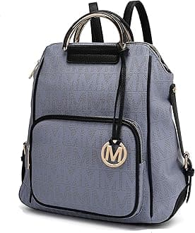 Mia K Collection PU Leather Backpack Purse for Women & Teenager Girls - Ladies Fashion Travel - Large Book Bag Top Handle