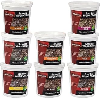 Camerons Natural Extra Fine BBQ Wood Chips - Apple, Cherry, Bourbon, Oak, Hickory, Maple, Pecan, Mesquite (8 Pints)- Sawdust Shavings for Smoking Guns, Smokers, Smoke Boxes - Barbecue Variety Gift Set